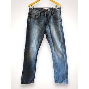 Wrangler Retro Men's Slim Straight Leg Blue Jeans Size 34x32 Medium Wash